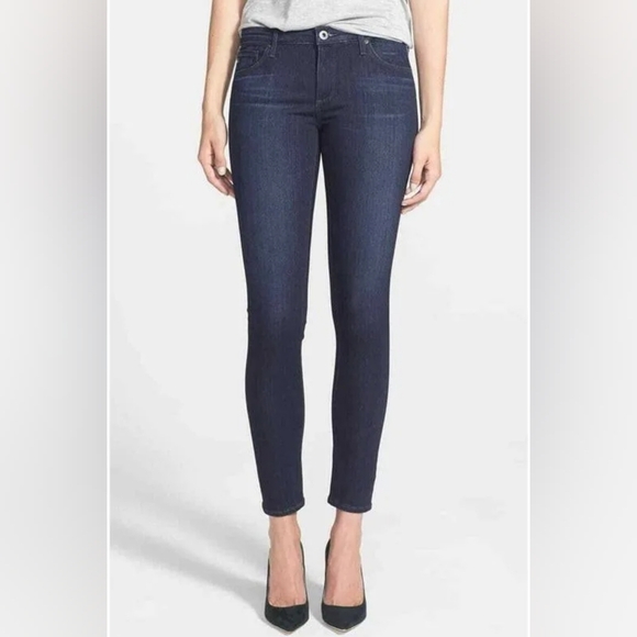 AG Denim Dark Wash The Stilt Jean Cigarette Leg Womens 27 By Adriano Goldschmied - Picture 1 of 8